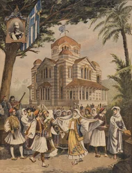Der griechische Pavillon auf der Weltausstellung 1900 in Paris, Illustration aus Le Petit Journal, 6. Mai 1900